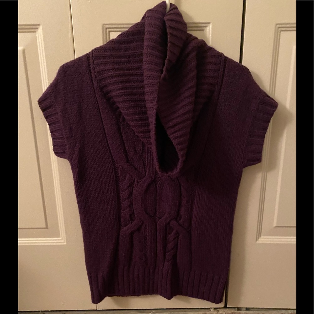 Purple turtleneck sleeveless sweater